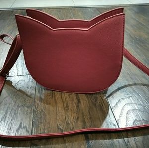 Red cat shaped crossbody purse modcloth pink haley